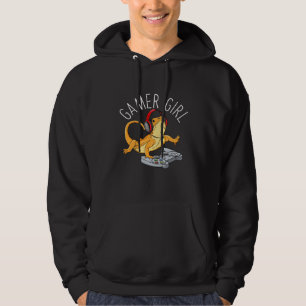 Gamer Girl Bearded Dragon Gaming Cute Video Game W Hoodie