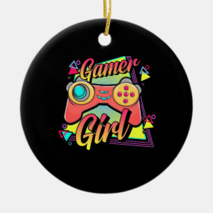 Gamer Girl Ceramic Ornament