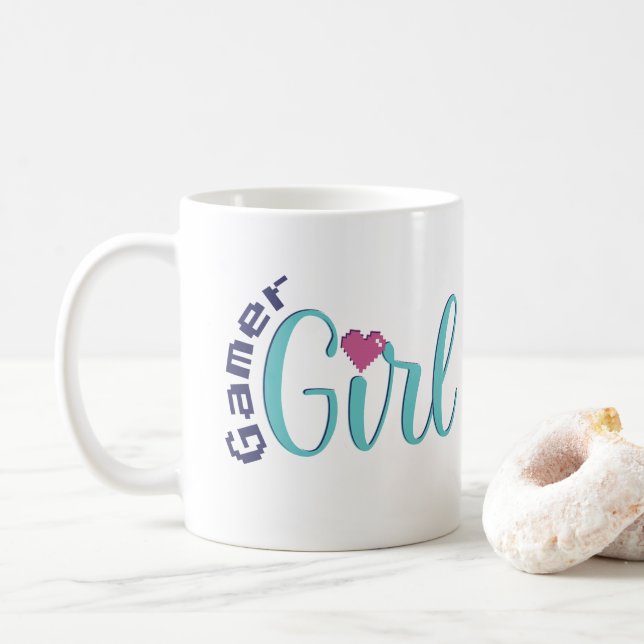 Gamer Girl Coffee Mug - Cute Gaming Gift (With Donut)