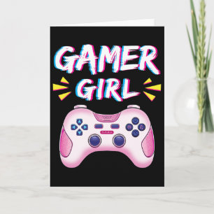 Gamer Girl Cute Pink Controller Video Game Girl Ga Card