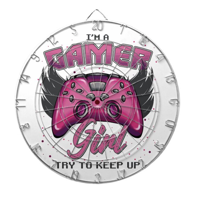 Gamer Girl design Dartboard (Front)
