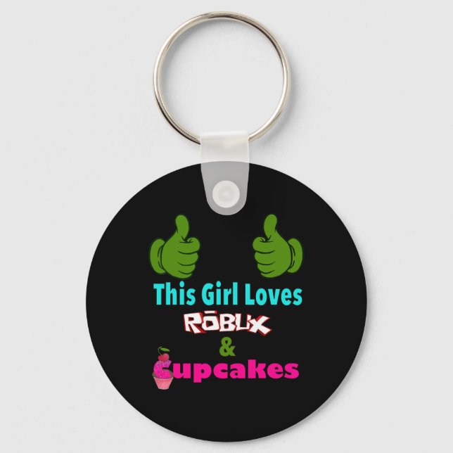 Gamer Girl Design Saying This Girl Loves Robux And Keychain (Front)