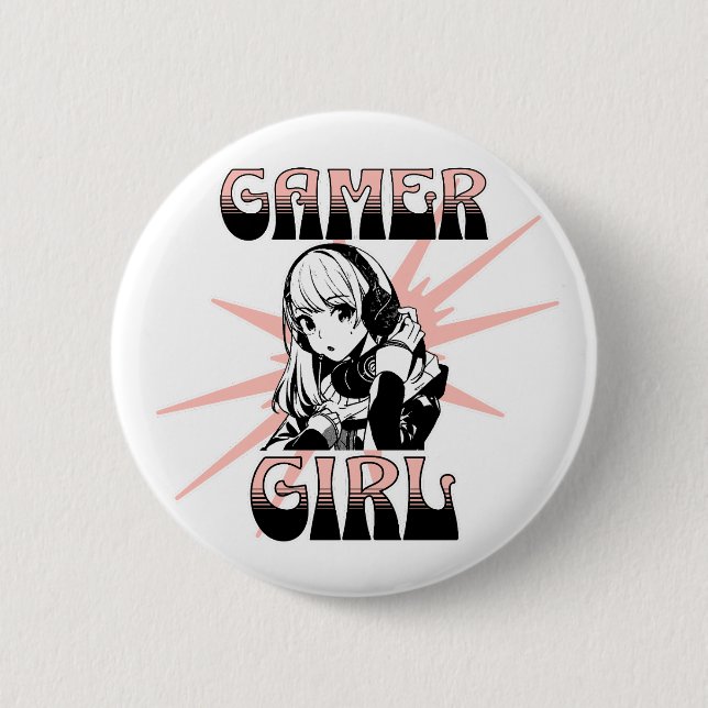 Gamer Girl | Gaming 2 Inch Round Button (Front)