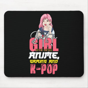Gamer Girl Just A Girl Who Loves Anime Gaming And Mouse Pad