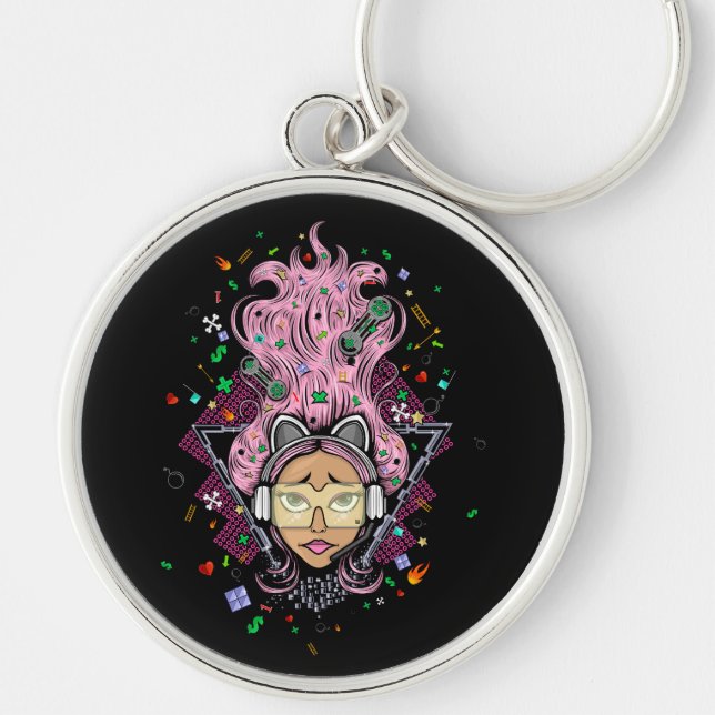 Gamer Girl Keychain (Front)