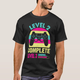 Gamer Girl Level 2 Complete Video Game 2nd Birthda T-Shirt