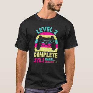 Gamer Girl Level 2 Complete Video Game 2nd Birthda T-Shirt