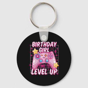 Gamer Girl Level Unlocked Video Game Birthday Gift Keychain