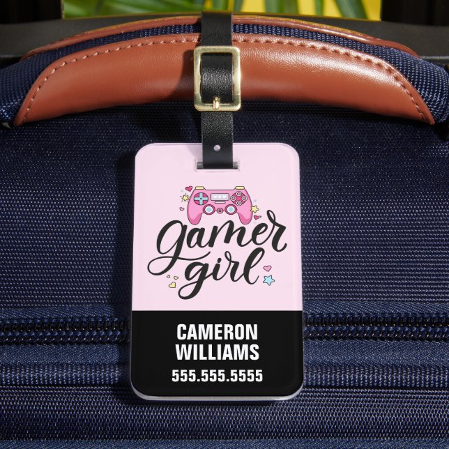 Gamer Girl Luggage Tag (Front Insitu 2)
