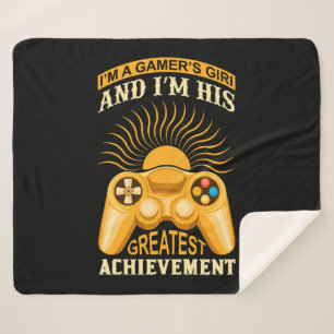 Gamer girl sherpa blanket