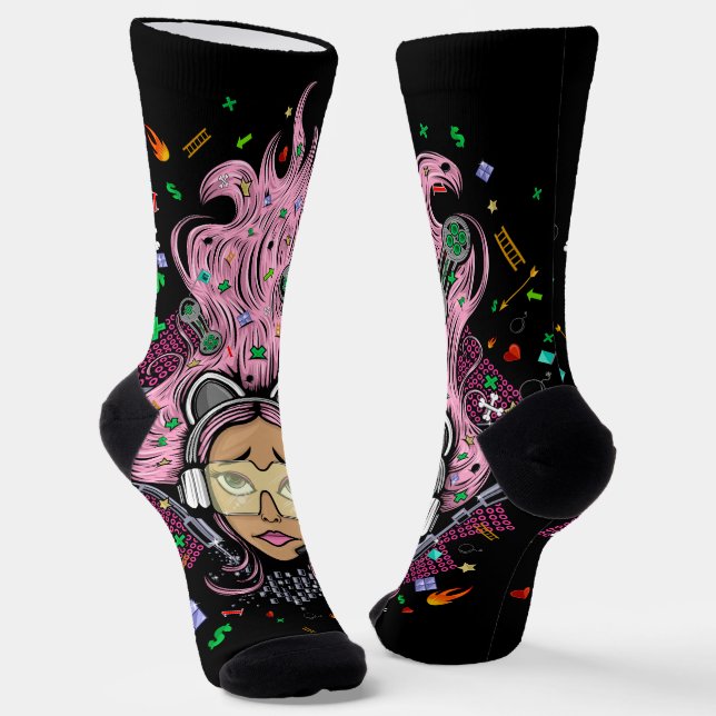 Gamer Girl Socks (Angled)