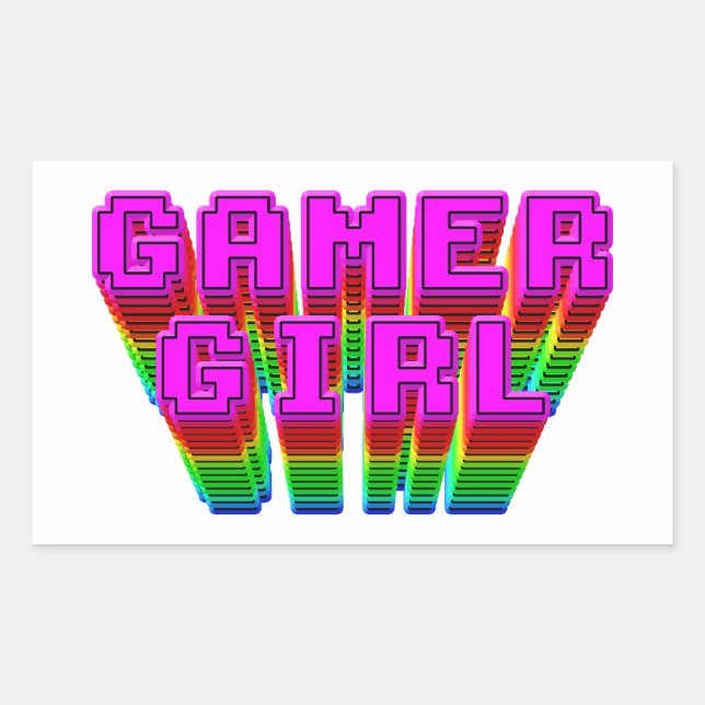 Gamer Girl Text Sticker (Front)