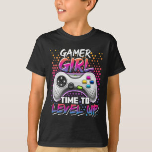 Gamer Girl Time To Level Up Video Game Birthday Gi T-Shirt