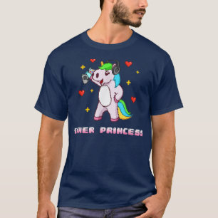 Gamer Girl Unicorn Playing Video Games Gamercorn P T-Shirt