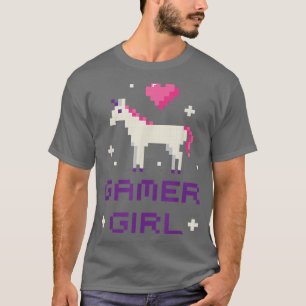 Gamer Girl Unicorn Video Game Lover Cute Womens T- T-Shirt