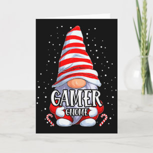 Gamer Gnome Christmas Pajamas Matching Family Grou Card