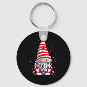 Gamer Gnome Christmas Pajamas Matching Family Grou Keychain
