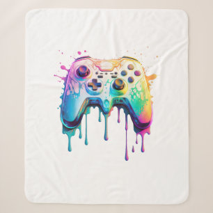 Gamer Graphic Video Game - Colourful Video Game Lo Sherpa Blanket