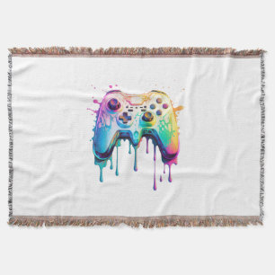 Gamer Graphic Video Game - Colourful Video Game Lo Throw Blanket
