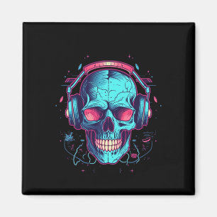 Gamer Halloween Costume Skull Gaming Video-game Magnet