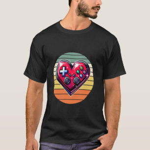 Gamer Heart Design  Gaming Controller Love - Retro T-Shirt