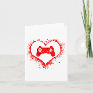 Gamer Heart Valentines Day Video Games Boys Kids T Card