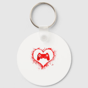 Gamer Heart Valentines Day Video Games Boys Kids T Keychain