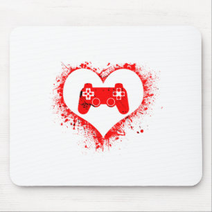 Gamer Heart Valentines Day Video Games Boys Kids T Mouse Pad