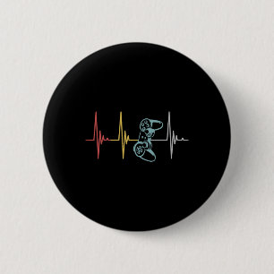 Gamer Heartbeat Controller For Nerd Multiplayer Ga 2 Inch Round Button