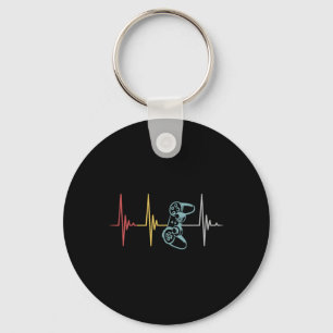 Gamer Heartbeat Controller For Nerd Multiplayer Ga Keychain
