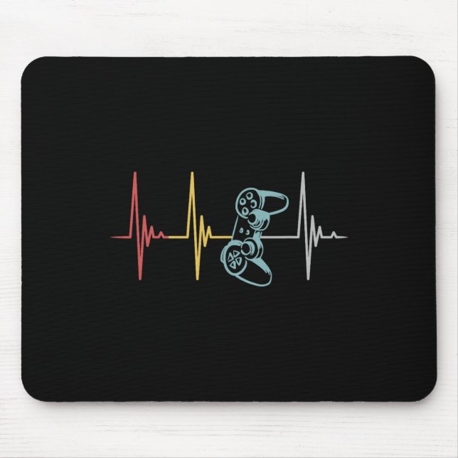 Gamer Heartbeat Controller For Nerd Multiplayer Ga Mouse Pad (Front)