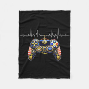 Gamer Heartbeat Design – Gaming Controller Ecg Lin Fleece Blanket