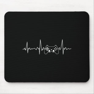 Gamer Heartbeat Funny Video Game Gift Boys Men Gam Mouse Pad