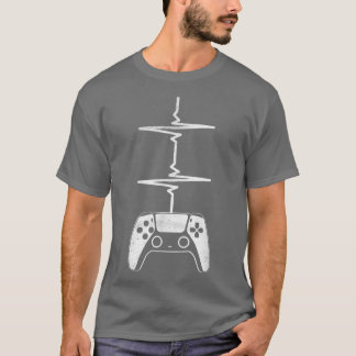 Gamer Heartbeat Funny Video Game Gift Boys Men Gam T-Shirt