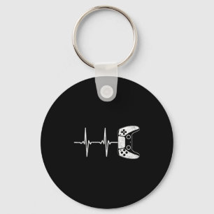 Gamer Heartbeat Funny Video Games Gift For Boys Me Keychain