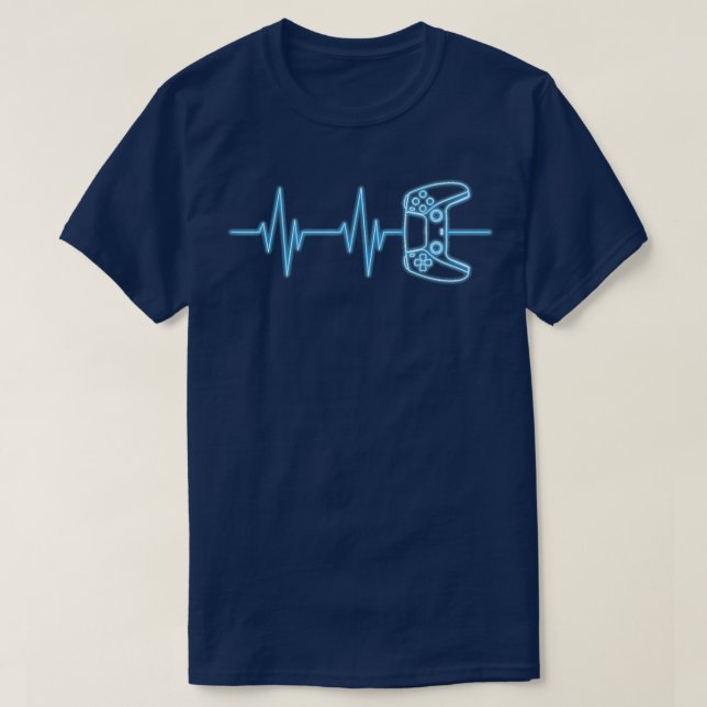 Gamer Heartbeat Gaming Video Game Controller Game  T-Shirt (Design Front)