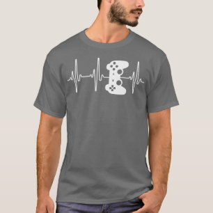 Gamer Heartbeat Pulse Video Games Controller Gamin T-Shirt