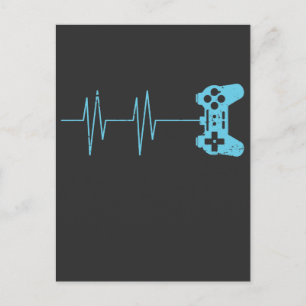 Gamer Heartbeat T-Shirt Video Game Lover Gift Postcard