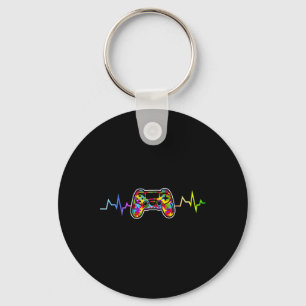 Gamer Heartbeat Video Games Boys Teens Boys Kids 1 Keychain