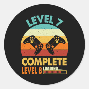 Gamer Husnd Wife Married Level 7 Complete Level 8  Classic Round Sticker
