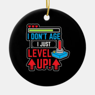 Gamer I Just Level Up Ceramic Ornament