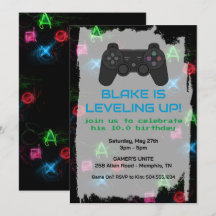 Gamer Invitations, Gaming Invitations, PS Invites