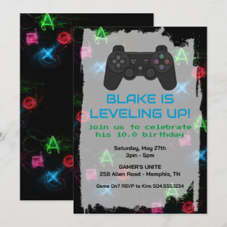 Gamer Invitations, Gaming Invitations, PS Invites