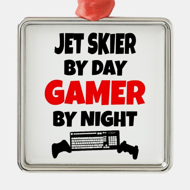 Gamer Jet Skier Metal Ornament (Front)