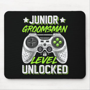 Gamer Junior Groomsman Level Unlocked Video Gaming Mouse Pad