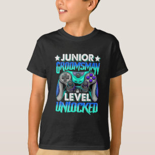 Gamer Junior Groomsman Level Unlocked Video Gaming T-Shirt