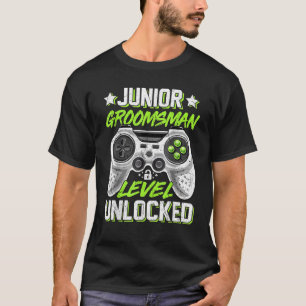 Gamer Junior Groomsman Level Unlocked Video Gaming T-Shirt