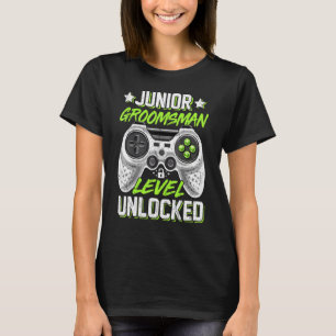 Gamer Junior Groomsman Level Unlocked Video Gaming T-Shirt