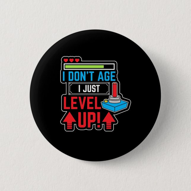 Gamer Just Level Up 2 Inch Round Button (Front)