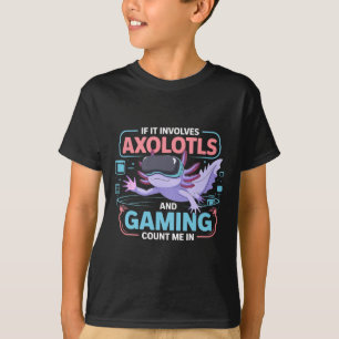 Gamer Kawaii Axolotl Anime Theme Fun For All  T-Shirt